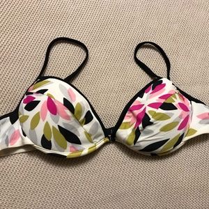 Push-up Floral Bikini Top with Underwire - size Large